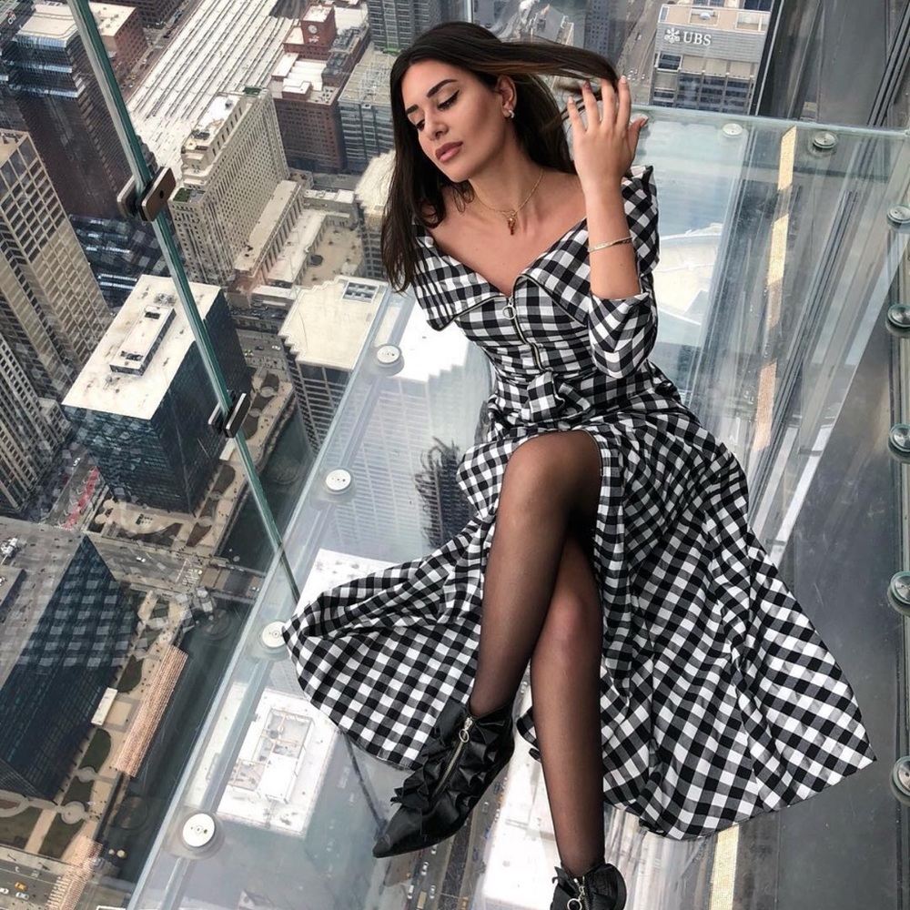 Black and white elegant dress